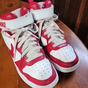 Nike Kids Red and White High-Top Sneakers